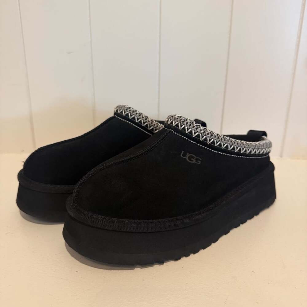 UGG Women's Tazz Slipper Black Suede Platform Size 7